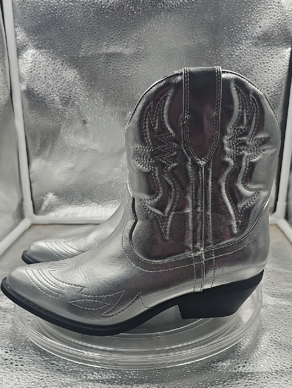 T Silver And Black Soda Boots Size7 - Picture 2 of 5